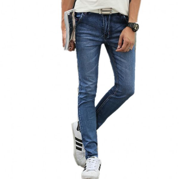 men's jeans 2021 arrival winter men fashion elasticity comfortable slim male cotton pants ,27-36., Blue