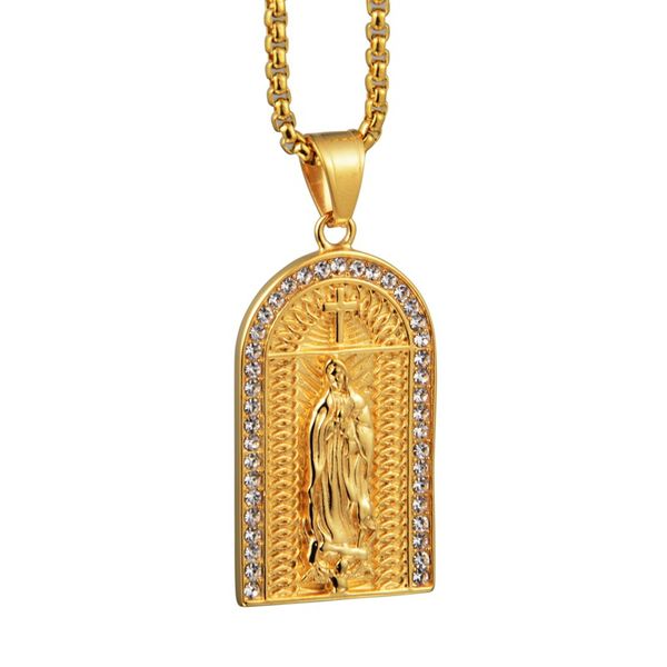 virgin mary necklace gold color imitation crystal titanium steel necklace women men fashion pendant jewelry hanging ornaments, Silver
virgin mary necklace gold color imitation crystal titanium steel necklace women men fashion pendant jewelry hanging ornaments, Silver