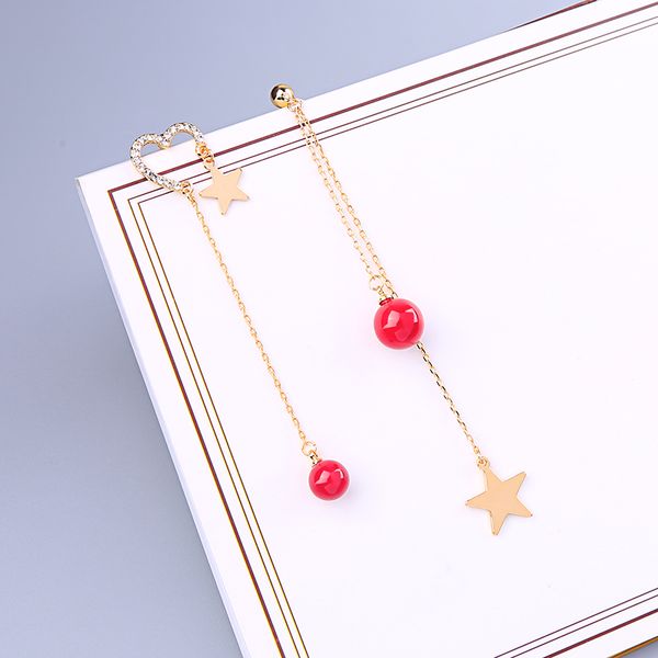balanbiu asymmetric exquisite crystal heart red acrylic pearl gold color star long chain dangle earrings women fashion jewelry, Silver
balanbiu asymmetric exquisite crystal heart red acrylic pearl gold color star long chain dangle earrings women fashion jewelry, Silver