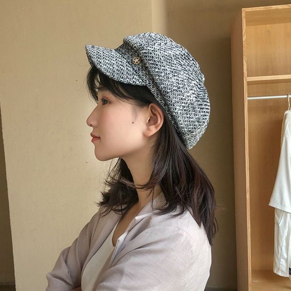 spring and autumn hat female korean-style fashion graceful flat roof navy flax vintage beret versatile summer brim, Blue;gray
spring and autumn hat female korean-style fashion graceful flat roof navy flax vintage beret versatile summer brim, Blue;gray