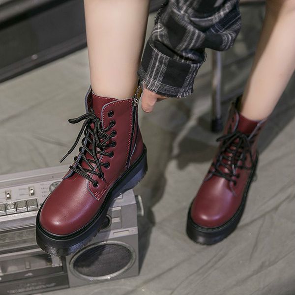 natascha winter women ankle snow boot soft leather wedges rubber platform lace up punk ladies shoes botas, Black
natascha winter women ankle snow boot soft leather wedges rubber platform lace up punk ladies shoes botas, Black