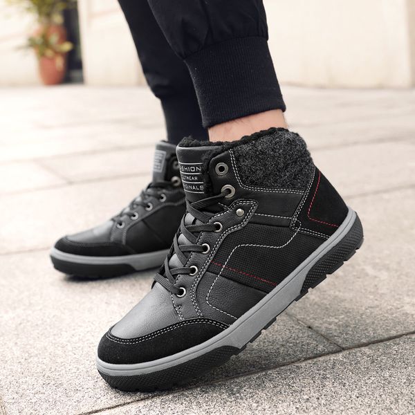 boots men for winter snow warm fur&plush lace up high fashion shoes sneakers zapatos de hombre a9708, Black
boots men for winter snow warm fur&plush lace up high fashion shoes sneakers zapatos de hombre a9708, Black
