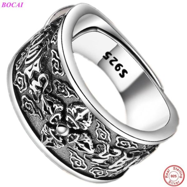 bocai s925 sterling silver rings for men and women six character scripture truth budda pestle 925 silver opening men's ring, Golden;silver
bocai s925 sterling silver rings for men and women six character scripture truth budda pestle 925 silver opening men's ring, Golden;silver