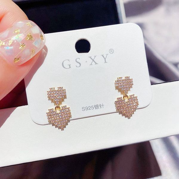 migga full micro paved cubic zirconia heart earrings gold color elegant women stud earrings jewelry, Golden;silver
migga full micro paved cubic zirconia heart earrings gold color elegant women stud earrings jewelry, Golden;silver