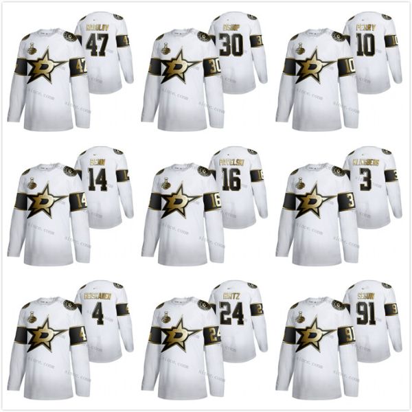 2020 stanley cup finals star custom jamie benn 91 seguin radulov heiskanen pavelski bishop radek faksa golden edition hockey jersey stitched, Black;red
2020 stanley cup finals star custom jamie benn 91 seguin radulov heiskanen pavelski bishop radek faksa golden edition hockey jersey stitched, Black;red