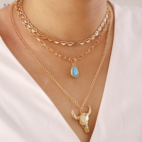 luokey layers bohemian vintage pendant necklace trendy ethnic rhinestone ox head necklace for women boho charm jewelry wholesale, Silver
luokey layers bohemian vintage pendant necklace trendy ethnic rhinestone ox head necklace for women boho charm jewelry wholesale, Silver