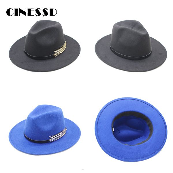 wide brim hats 2021 fashion men fedoras women's jazz hat summer spring black woolen blend cap outdoor casual, Blue;gray
wide brim hats 2021 fashion men fedoras women's jazz hat summer spring black woolen blend cap outdoor casual, Blue;gray
