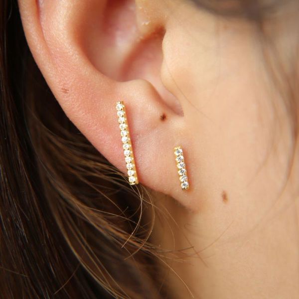 stud fashion real 925 sterling silver straight bar /stick earrings full cz paved piercing vertical gift for men women, Golden;silver
stud fashion real 925 sterling silver straight bar /stick earrings full cz paved piercing vertical gift for men women, Golden;silver