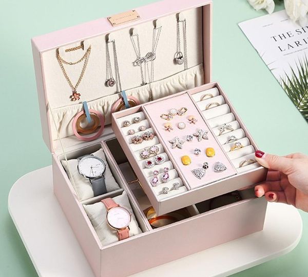 casegrace 2020 fashion design large leather jewelry box jewelry display case 2 layers makeup organizer ring necklace storage box11, Black;white
casegrace 2020 fashion design large leather jewelry box jewelry display case 2 layers makeup organizer ring necklace storage box11, Black;white