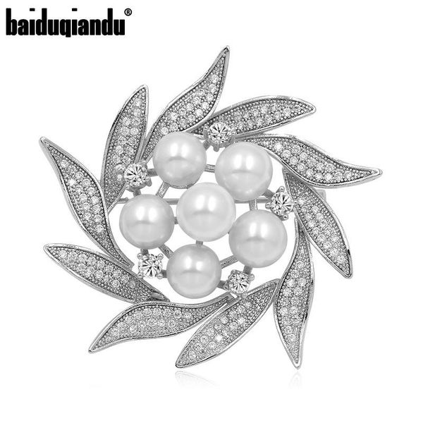 pins, brooches baiduqiandu shining zirconia crystal simulated pearl flower brooch pins for lady, Gray
pins, brooches baiduqiandu shining zirconia crystal simulated pearl flower brooch pins for lady, Gray