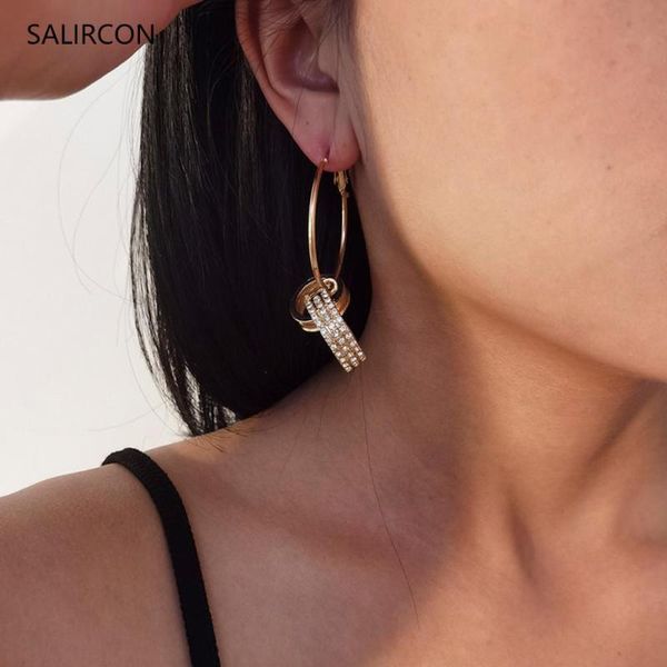 salircon korean geometric big circle hoop earrings rhinestone gold color loop earrings 2020 for women statement party jewelry, Golden;silver
salircon korean geometric big circle hoop earrings rhinestone gold color loop earrings 2020 for women statement party jewelry, Golden;silver