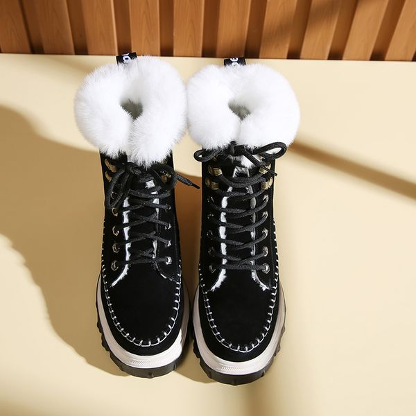 bottes femme 2020 new winter shoes women's snow boots cow suede keep warm metal decoration ankle boots women's shoes, Black
bottes femme 2020 new winter shoes women's snow boots cow suede keep warm metal decoration ankle boots women's shoes, Black