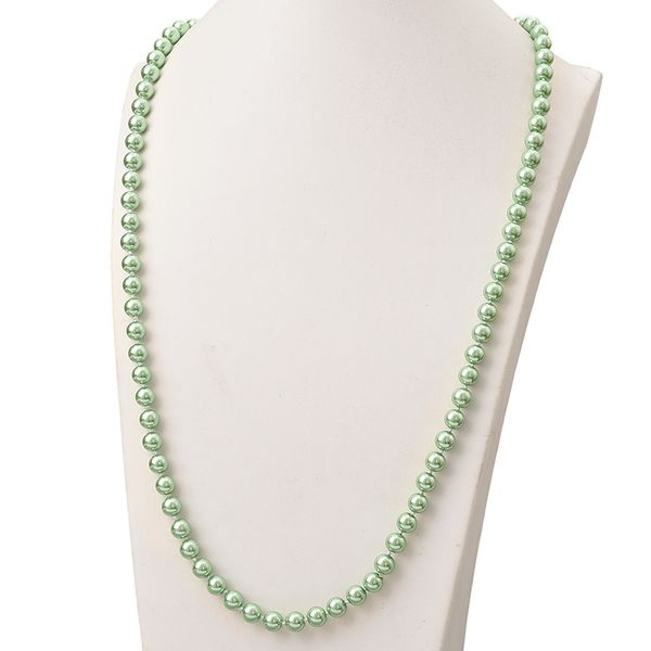 fresh green color long pearl necklace making for statement women gift 8mm round pearl shell imitation chain necklace 36inch h868, Silver
fresh green color long pearl necklace making for statement women gift 8mm round pearl shell imitation chain necklace 36inch h868, Silver
