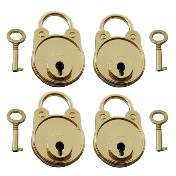 4шт винтаж padlock мини замок с ключом для ювелирных изделий box diary locking