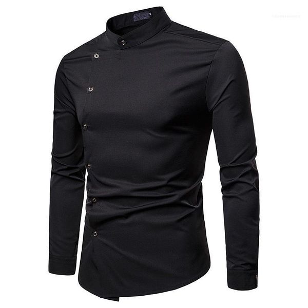 shirts oblique placket long sleeve mens casual mens apparel solid color mens dress, White;black
shirts oblique placket long sleeve mens casual mens apparel solid color mens dress, White;black