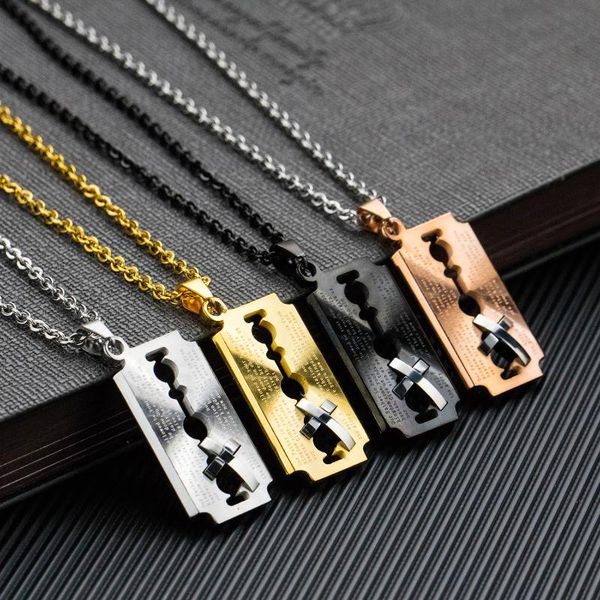 fashion titanium steel couple necklace individual cross blade hanging accessories for men and women, Silver
fashion titanium steel couple necklace individual cross blade hanging accessories for men and women, Silver