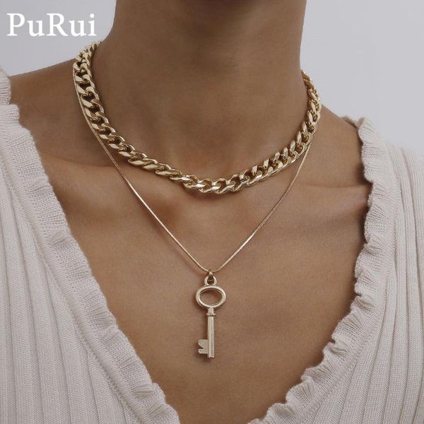 cuban link chain pendant necklace punk hiphop lover choker necklace men women lock key layered couple fashion jewelry, Silver
cuban link chain pendant necklace punk hiphop lover choker necklace men women lock key layered couple fashion jewelry, Silver