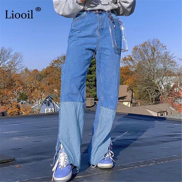 women's pants & capris liooil color block loose slit straight leg jeans with pockets streetwear patchwork women trousers high waist den, Black;white
women's pants & capris liooil color block loose slit straight leg jeans with pockets streetwear patchwork women trousers high waist den, Black;white