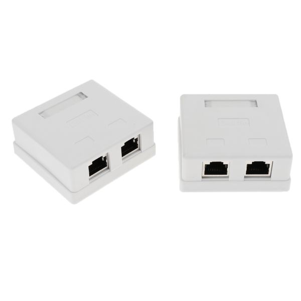 2 pack of cat5e double ports surface mount outlet box rj45 face plate + backbox combo
2 pack of cat5e double ports surface mount outlet box rj45 face plate + backbox combo