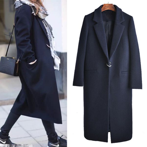 women's wool & blends woolen coat female winter x-long over the knee suit collar thick trench abrigos mujer invierno, Black
women's wool & blends woolen coat female winter x-long over the knee suit collar thick trench abrigos mujer invierno, Black