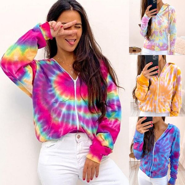 women's jackets women print 2021 autumn spring colourful tie dyeing hooded jacket casual vintage loose plus size female outwear, Black;brown
women's jackets women print 2021 autumn spring colourful tie dyeing hooded jacket casual vintage loose plus size female outwear, Black;brown