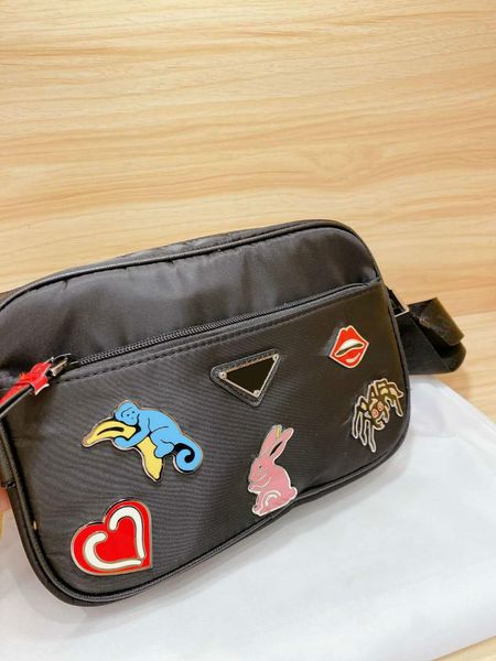 women designer's crossbody shoulder bag small size nylon flap black badge pattern pd20092308
women designer's crossbody shoulder bag small size nylon flap black badge pattern pd20092308