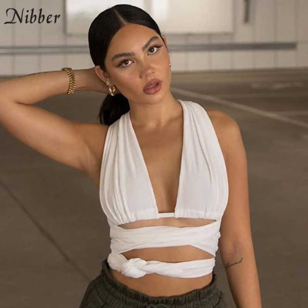 nibber elegant bandage hollow out crop for women camisole summer street casual wear white cotton tank tee female
nibber elegant bandage hollow out crop for women camisole summer street casual wear white cotton tank tee female