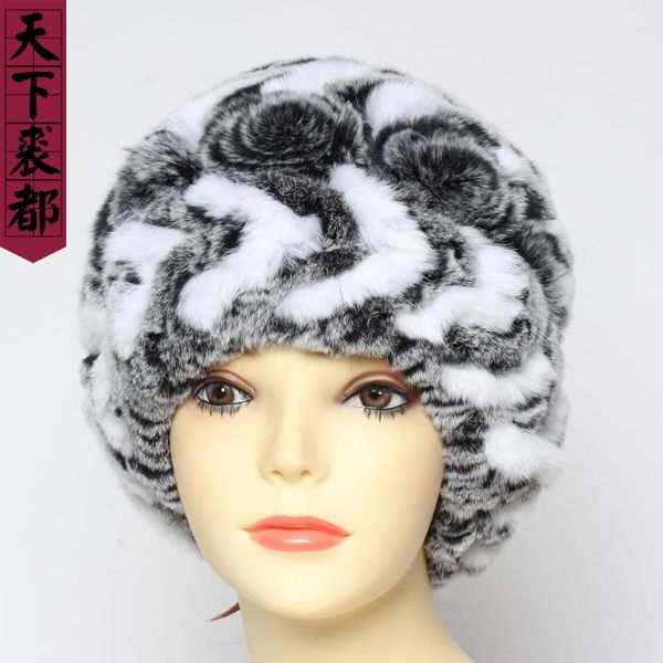 

beanie/skull caps russia winter women real rex fur hat lady soft warm natural cap fashion genuine hats, Blue;gray