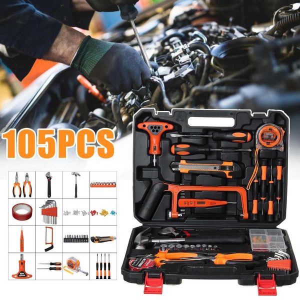105pcs/set household tool set general hand tool kit with box storage case combination hammer socket wrench screwdriver
105pcs/set household tool set general hand tool kit with box storage case combination hammer socket wrench screwdriver