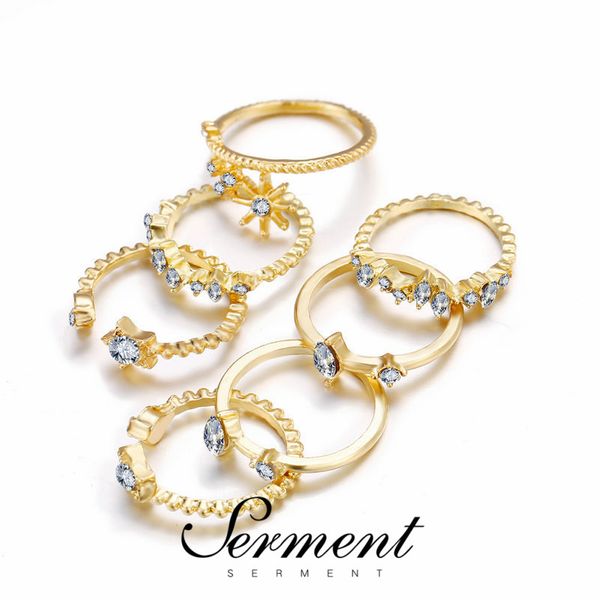 serment charm romance star and moon rings gilded color fashion jewelry rings set 7-piece set for women princess luxury jewelry, Silver
serment charm romance star and moon rings gilded color fashion jewelry rings set 7-piece set for women princess luxury jewelry, Silver