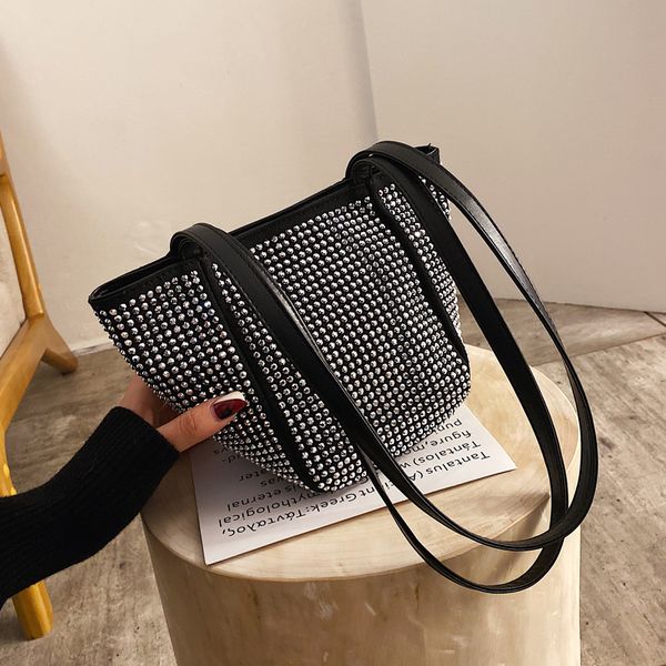 elegant female rhinestone tote bag 2020 fashion new women's designer handbag casual high capacity shoulder bag