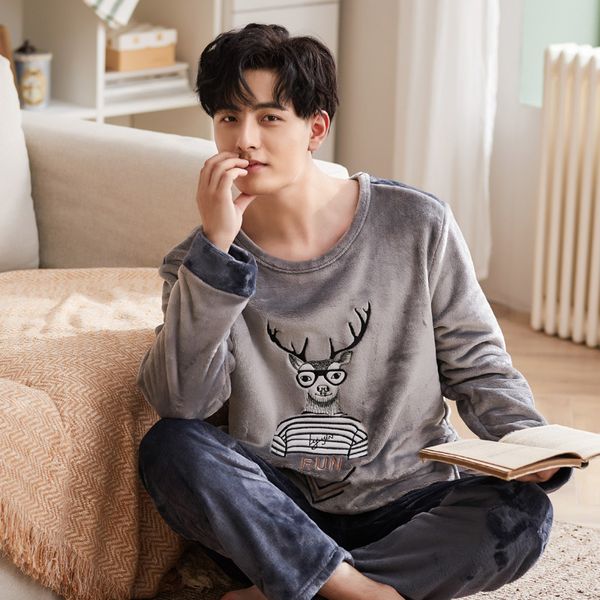 mens pyjama winter pajamas thick warm flannel men pajama set long sleeve casual men sleepwear pijamas, Black;brown
mens pyjama winter pajamas thick warm flannel men pajama set long sleeve casual men sleepwear pijamas, Black;brown