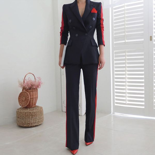 two piece Set For Dress Formal jacket Suits Long Sleeve Deep V Neck Office Evening party PantSuit
two piece Set For Dress Formal jacket Suits Long Sleeve Deep V Neck Office Evening party PantSuit