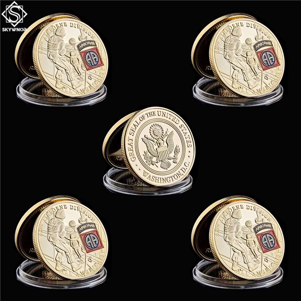 5pcs american military challenge coin craft 82nd airborne division 1oz gold plated souvenir badge collectibles
5pcs american military challenge coin craft 82nd airborne division 1oz gold plated souvenir badge collectibles