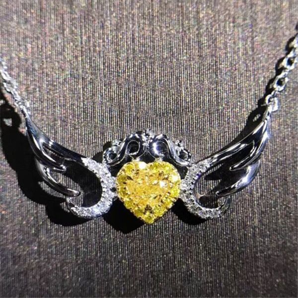 1 ct wedding yellow moissanite diamond necklace 18k 750 white gold d color vvs h0010 with a certificate, Silver
1 ct wedding yellow moissanite diamond necklace 18k 750 white gold d color vvs h0010 with a certificate, Silver