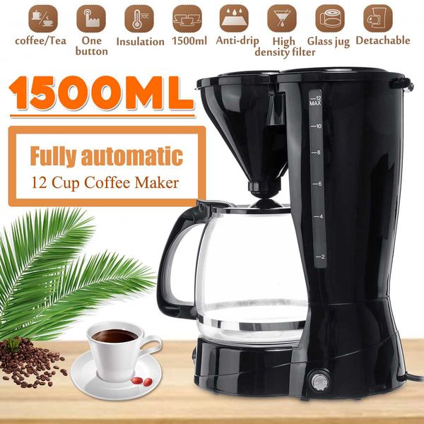 Warmtoo 1500ML 220V 12-Cups Automatic Electric Drip Coffee Maker Espresso Machine Cafe Tea Coffee Pots Anti-Drip Device
Warmtoo 1500ML 220V 12-Cups Automatic Electric Drip Coffee Maker Espresso Machine Cafe Tea Coffee Pots Anti-Drip Device