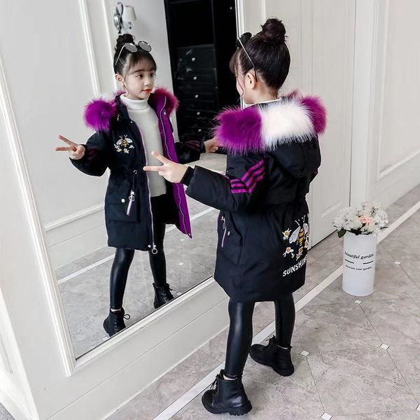2020 new brand hooded winter jacket for girls clothing cartoon bee parka for girl thicken long color faux fur coat kids clothes, Blue;gray
2020 new brand hooded winter jacket for girls clothing cartoon bee parka for girl thicken long color faux fur coat kids clothes, Blue;gray