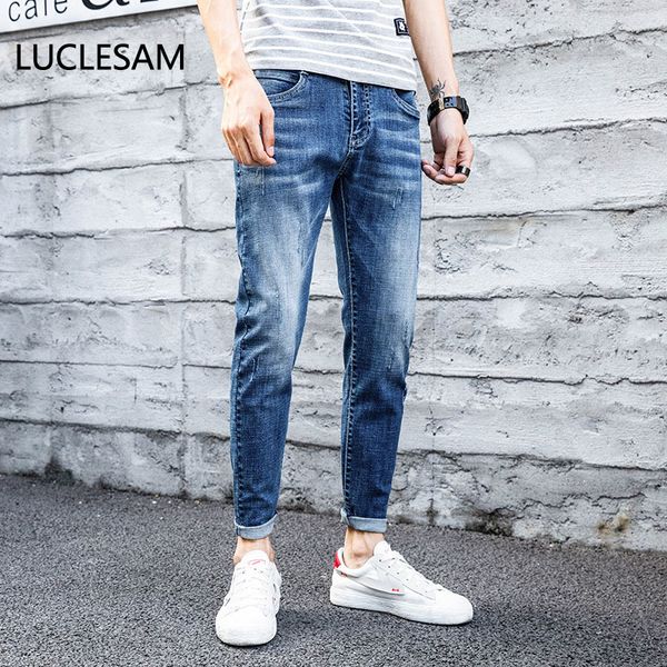 ankle length jeans for men 2020 autumn new male small tapered nine points denim pants mens vintage frayed slim fit wild trousers, Blue
ankle length jeans for men 2020 autumn new male small tapered nine points denim pants mens vintage frayed slim fit wild trousers, Blue