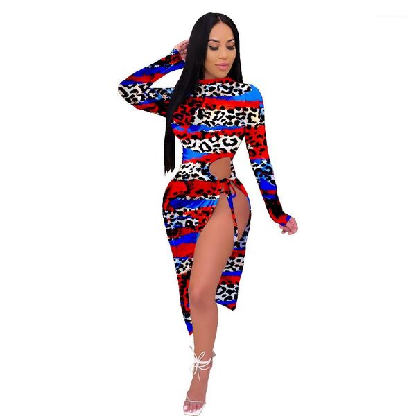 dresses ladies summer skinny clothes women leopard colorful dress high split bandage long sleeve, Black;gray
dresses ladies summer skinny clothes women leopard colorful dress high split bandage long sleeve, Black;gray