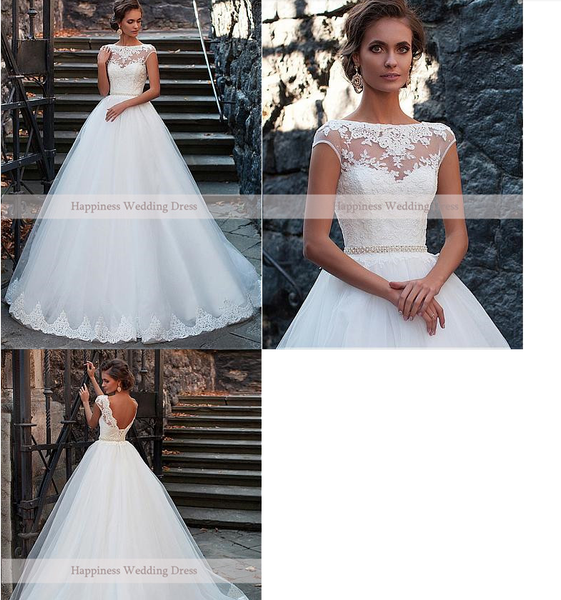 2020 classic jewel neck backless wedding dresses appliques illusion tulle bridal dresses robe de mariee, Blue;red
2020 classic jewel neck backless wedding dresses appliques illusion tulle bridal dresses robe de mariee, Blue;red