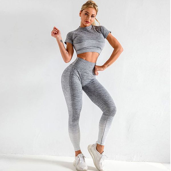 women's tracksuits normov fitness women sets seamless o neck short and high waist push up trousers print spandex suit casual femme, Gray
women's tracksuits normov fitness women sets seamless o neck short and high waist push up trousers print spandex suit casual femme, Gray