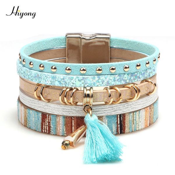 tennis fashion bohemian suede leather wrap bracelet boho crystal tassels multilayer magnet buckle bangle for women, Golden;silver
tennis fashion bohemian suede leather wrap bracelet boho crystal tassels multilayer magnet buckle bangle for women, Golden;silver
