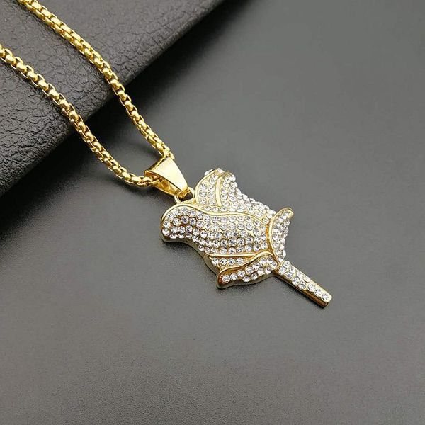 hip hop iced out gold color rose flower petals stainless steel necklace & pendant with chain cubic zircon bling men jewelry, Silver
hip hop iced out gold color rose flower petals stainless steel necklace & pendant with chain cubic zircon bling men jewelry, Silver