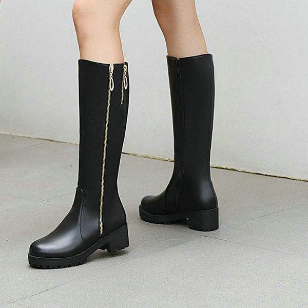22021 winter women shoes black knee boots riding boots zipper fleece warm square root flat shoes pu leather large size 34-43
22021 winter women shoes black knee boots riding boots zipper fleece warm square root flat shoes pu leather large size 34-43