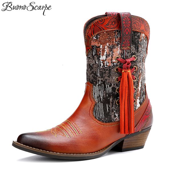 retro cowboy cossacks ankle boots tassels genuine leather western botas mujer fringe painted ethic booties bohemian casual shoes, Black
retro cowboy cossacks ankle boots tassels genuine leather western botas mujer fringe painted ethic booties bohemian casual shoes, Black