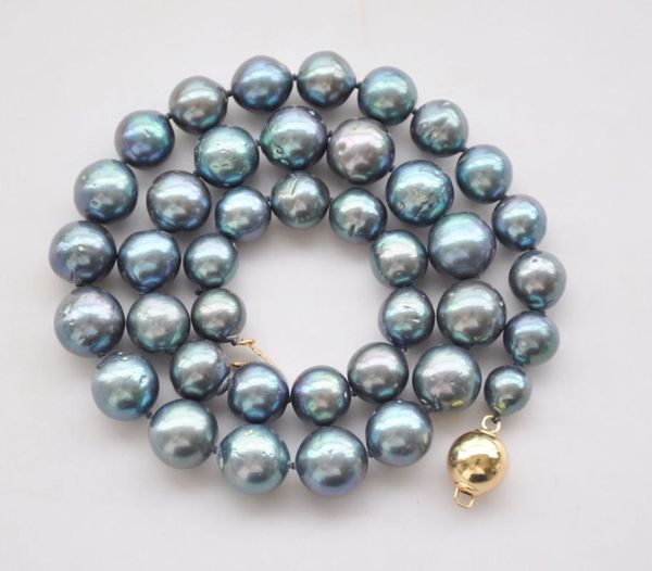 p7722 17" lustre 12mm peacock-black round keshi edison pearl necklace, Silver
p7722 17" lustre 12mm peacock-black round keshi edison pearl necklace, Silver