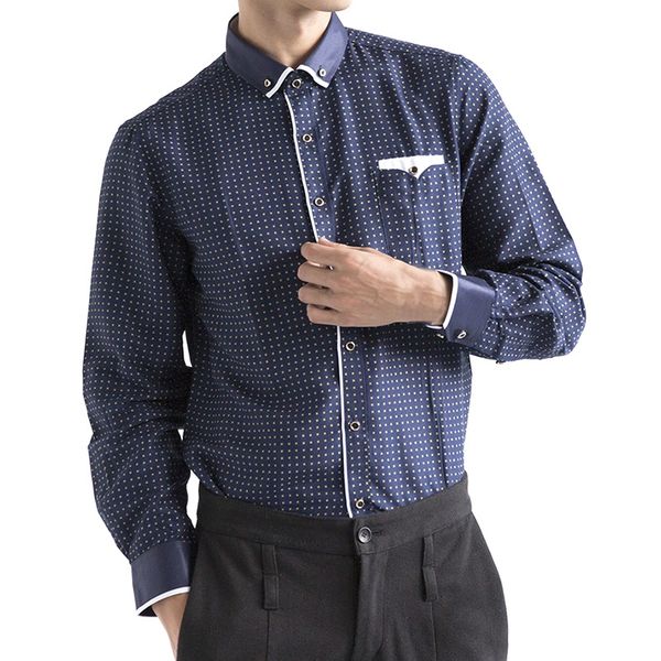 men's dress shirts x 2021 shirt business men casual printed long sleeve tight lapel social brand for, White;black
men's dress shirts x 2021 shirt business men casual printed long sleeve tight lapel social brand for, White;black