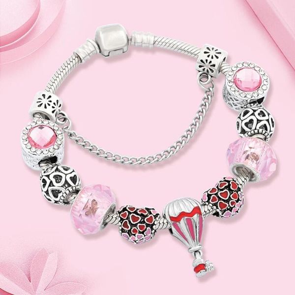 charm bracelets romantic pink travel air ballon bracelet bangle red enamel heart bead crystal for women girl, Golden;silver
charm bracelets romantic pink travel air ballon bracelet bangle red enamel heart bead crystal for women girl, Golden;silver