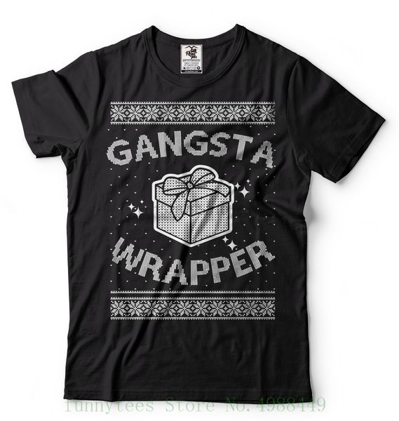 christmas t shirt gangsta wrapper funny christmas t shirt christmas gift 2019 men t-shirt fashion