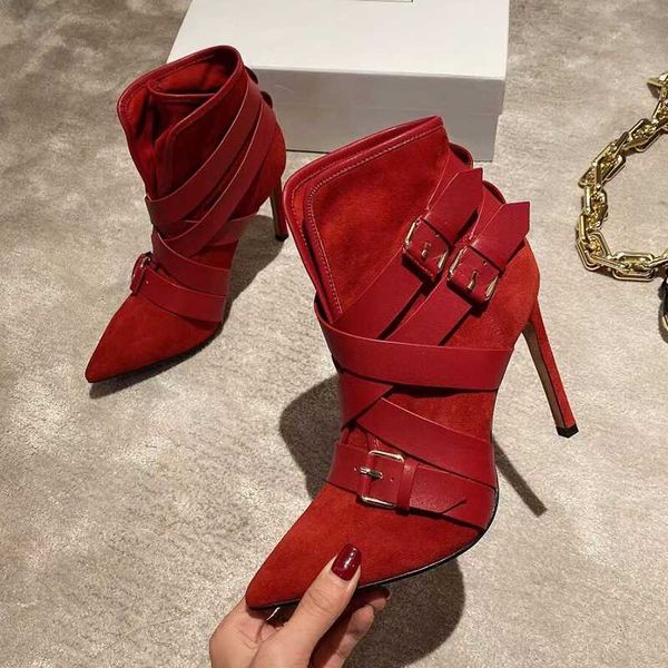 runway designer belt buckle stilettos boots women party dress bootie pointy toe suede short bota winter shoes, Black
runway designer belt buckle stilettos boots women party dress bootie pointy toe suede short bota winter shoes, Black
